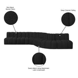 Arc Black Boucle Fabric Modular Sofa 102Black-S7C Meridian Furniture