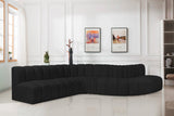 Arc Black Boucle Fabric Modular Sofa 102Black-S7C Meridian Furniture