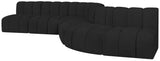 Arc Black Boucle Fabric Modular Sofa 102Black-S7C Meridian Furniture