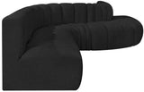 Arc Black Boucle Fabric Modular Sofa 102Black-S7C Meridian Furniture