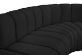 Arc Black Boucle Fabric Modular Sofa 102Black-S7C Meridian Furniture