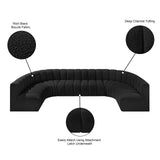 Arc Black Boucle Fabric Modular Sofa 102Black-S8A Meridian Furniture