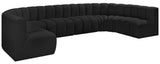 Arc Black Boucle Fabric Modular Sofa 102Black-S8A Meridian Furniture