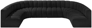 Arc Black Boucle Fabric Modular Sofa 102Black-S8A Meridian Furniture