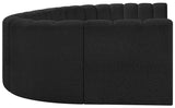 Arc Black Boucle Fabric Modular Sofa 102Black-S8A Meridian Furniture