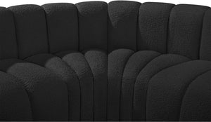 Arc Black Boucle Fabric Modular Sofa 102Black-S8A Meridian Furniture