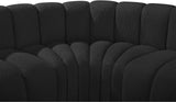 Arc Black Boucle Fabric Modular Sofa 102Black-S8A Meridian Furniture