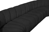 Arc Black Boucle Fabric Modular Sofa 102Black-S8A Meridian Furniture