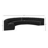 Arc Black Boucle Fabric Modular Sofa 102Black-S8B Meridian Furniture