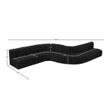 Arc Black Boucle Fabric Modular Sofa 102Black-S8C Meridian Furniture