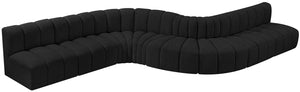 Arc Black Boucle Fabric Modular Sofa 102Black-S8C Meridian Furniture