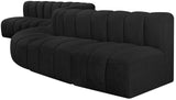 Arc Black Boucle Fabric Modular Sofa 102Black-S8C Meridian Furniture