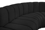 Arc Black Boucle Fabric Modular Sofa 102Black-S8C Meridian Furniture