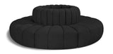 Arc Black Boucle Fabric Modular Sofa 102Black-S8D Meridian Furniture