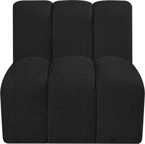 Arc Black Boucle Fabric Straight Chair 102Black-ST Meridian Furniture