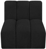 Arc Black Boucle Fabric Straight Chair 102Black-ST Meridian Furniture