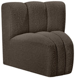 Arc Brown Boucle Fabric Curved Corner 102Brown-CC Meridian Furniture