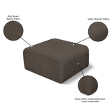 Arc Brown Boucle Fabric Ottoman 102Brown-Ott Meridian Furniture