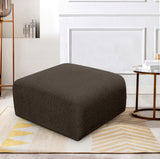 Arc Brown Boucle Fabric Ottoman 102Brown-Ott Meridian Furniture