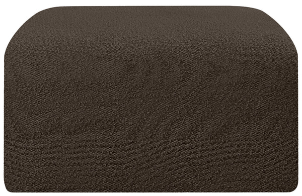 Arc Brown Boucle Fabric Ottoman 102Brown-Ott Meridian Furniture