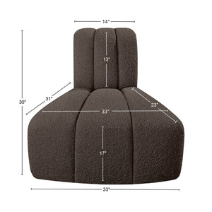 Arc Brown Boucle Fabric Reverse Corner 102Brown-RC Meridian Furniture