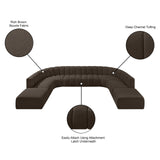 Arc Brown Boucle Fabric Modular Sofa 102Brown-S10A Meridian Furniture