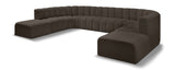 Arc Brown Boucle Fabric Modular Sofa 102Brown-S10A Meridian Furniture