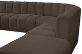 Arc Brown Boucle Fabric Modular Sofa 102Brown-S10A Meridian Furniture