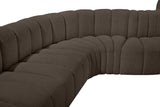 Arc Brown Boucle Fabric Modular Sofa 102Brown-S10A Meridian Furniture