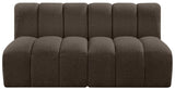 Arc Brown Boucle Fabric Modular Sofa 102Brown-S2A Meridian Furniture