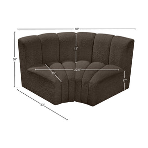 Arc Brown Boucle Fabric Modular Sofa 102Brown-S2B Meridian Furniture