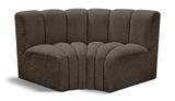 Arc Brown Boucle Fabric Modular Sofa 102Brown-S2B Meridian Furniture