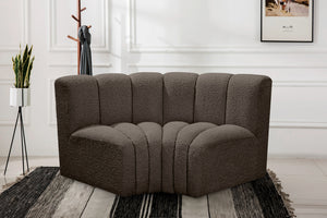 Arc Brown Boucle Fabric Modular Sofa 102Brown-S2B Meridian Furniture