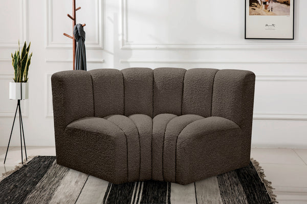 Arc Brown Boucle Fabric Modular Sofa 102Brown-S2B Meridian Furniture