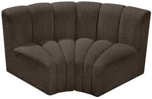 Arc Brown Boucle Fabric Modular Sofa 102Brown-S2B Meridian Furniture