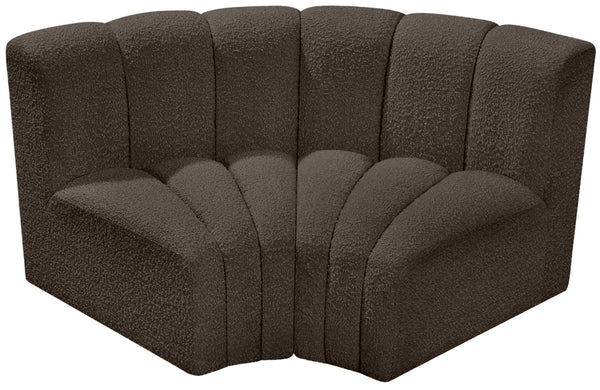 Arc Brown Boucle Fabric Modular Sofa 102Brown-S2B Meridian Furniture