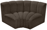 Arc Brown Boucle Fabric Modular Sofa 102Brown-S2B Meridian Furniture