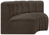 Arc Brown Boucle Fabric Modular Sofa 102Brown-S2B Meridian Furniture