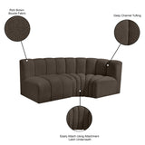 Arc Brown Boucle Fabric Modular Sofa 102Brown-S3A Meridian Furniture