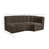 Arc Brown Boucle Fabric Modular Sofa 102Brown-S3A Meridian Furniture