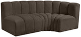 Arc Brown Boucle Fabric Modular Sofa 102Brown-S3A Meridian Furniture