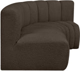 Arc Brown Boucle Fabric Modular Sofa 102Brown-S3A Meridian Furniture