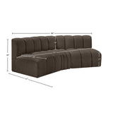 Arc Brown Boucle Fabric Modular Sofa 102Brown-S3B Meridian Furniture