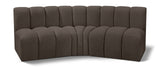 Arc Brown Boucle Fabric Modular Sofa 102Brown-S3B Meridian Furniture