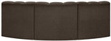 Arc Brown Boucle Fabric Modular Sofa 102Brown-S3B Meridian Furniture