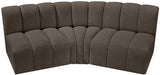 Arc Brown Boucle Fabric Modular Sofa 102Brown-S3B Meridian Furniture