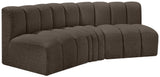 Arc Brown Boucle Fabric Modular Sofa 102Brown-S3B Meridian Furniture