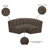 Arc Brown Boucle Fabric Modular Sofa 102Brown-S3C Meridian Furniture