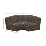 Arc Brown Boucle Fabric Modular Sofa 102Brown-S3C Meridian Furniture