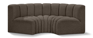 Arc Brown Boucle Fabric Modular Sofa 102Brown-S3C Meridian Furniture